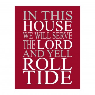 In This House- We Serve the Lord, Inspirational Football Quotes Wall Art