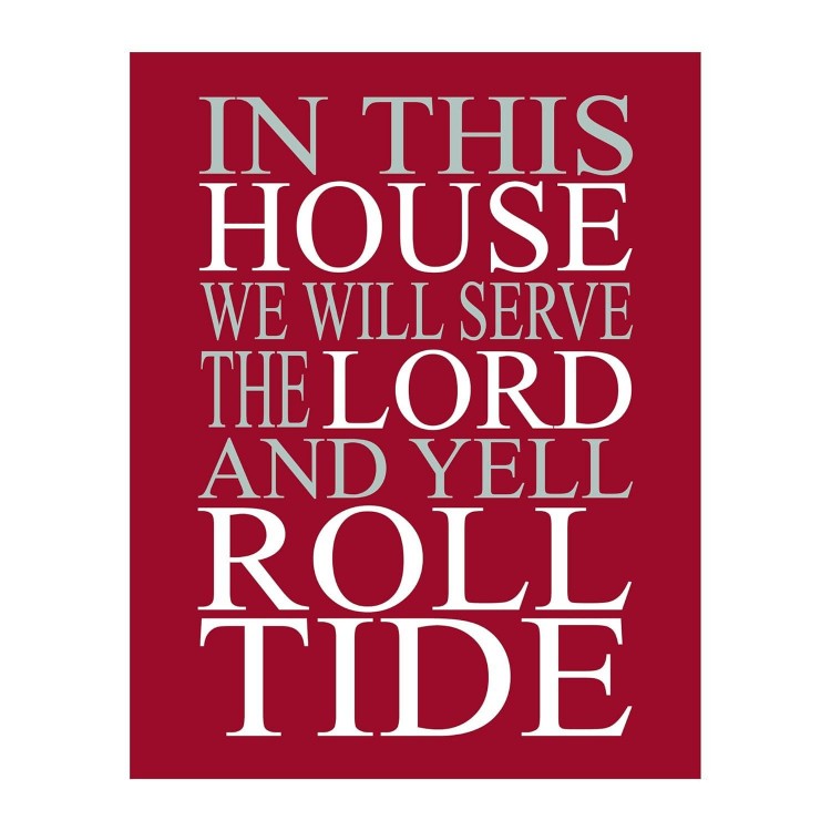 In This House- We Serve the Lord, Inspirational Football Quotes Wall Art