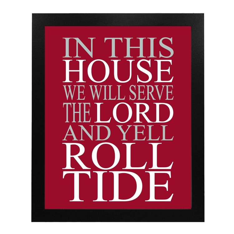 In This House- We Serve the Lord, Inspirational Football Quotes Wall Art