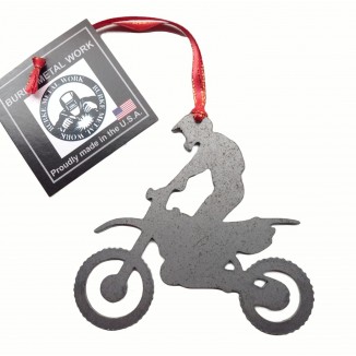 Dirt Bike with Rider Metal Ornament Keepsake Souvenir