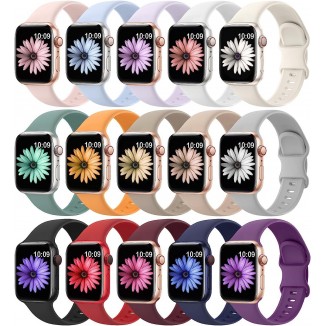 15 Pack Soft Silicone Bands Compatible with Apple Watch Band