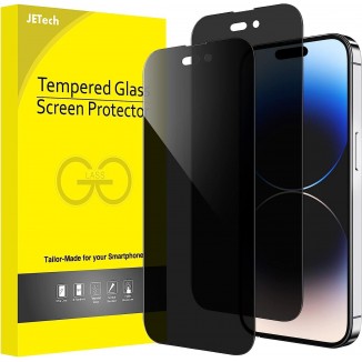 JETech Privacy Full Coverage Screen Protector for iPhone 14 Pro Max 6.7-Inch, Anti-Spy Tempered Glass Film