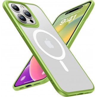 Magnetic Case for iPhone 15 Pro Max Case  Translucent Matte Back, Anti-Scratch Shockproof Phone Case for 15 ProMax