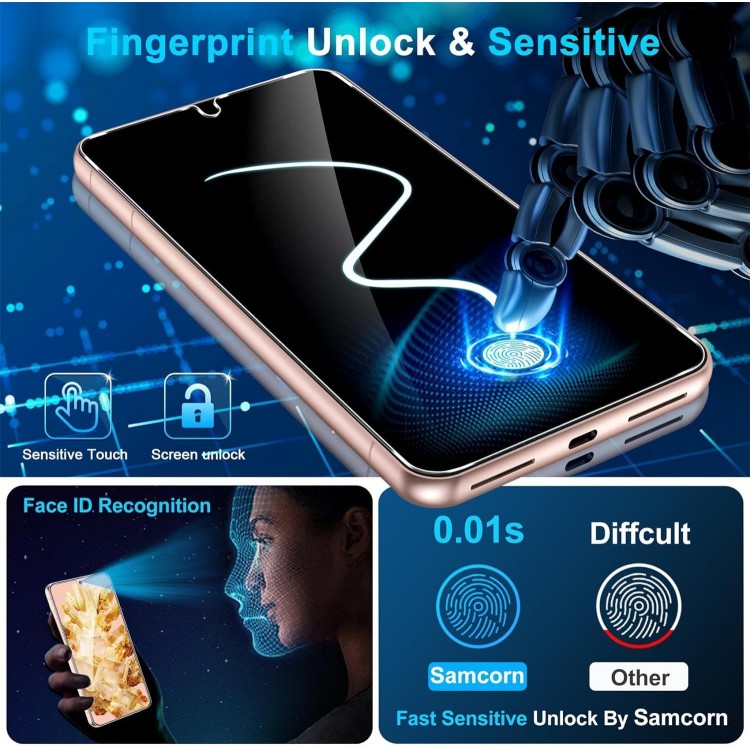 [4+4 Pack] for Google Pixel 8 Screen Protector, 9H Tempered Glass, Ultrasonic Fingerprint Unlock, Case Friendly HD Clear