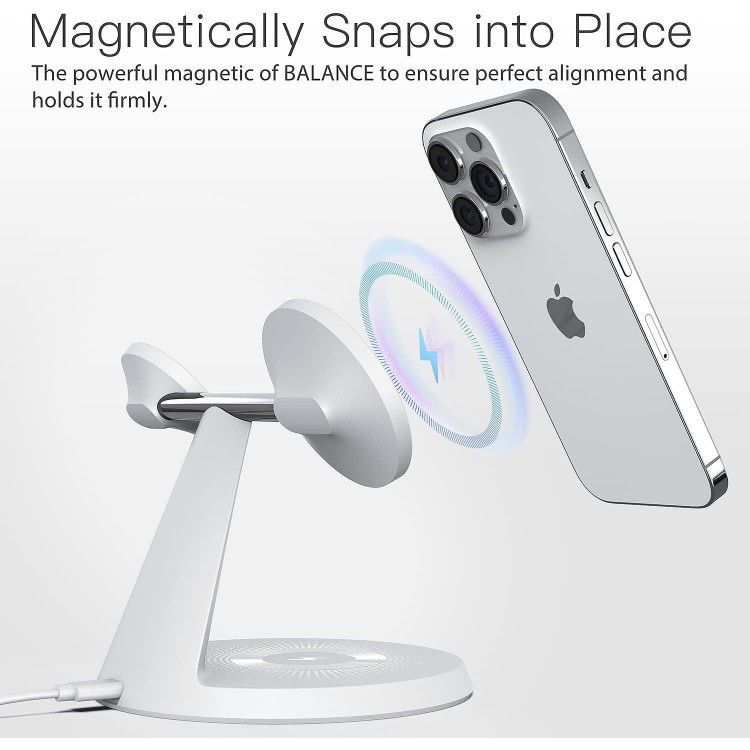3 in 1 Charging Station for Apple Devices,Mag-Safe Charger Stand Fast Charging,Wireless Charger
