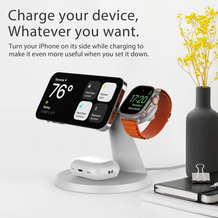 3 in 1 Charging Station for Apple Devices,Mag-Safe Charger Stand Fast Charging,Wireless Charger