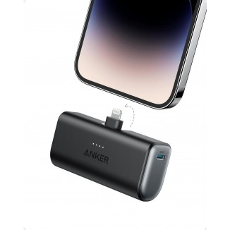Anker Nano Portable Charger for iPhone, with Built-in MFi Certified Lightning Connector, Power Bank 5,000mAh 12W