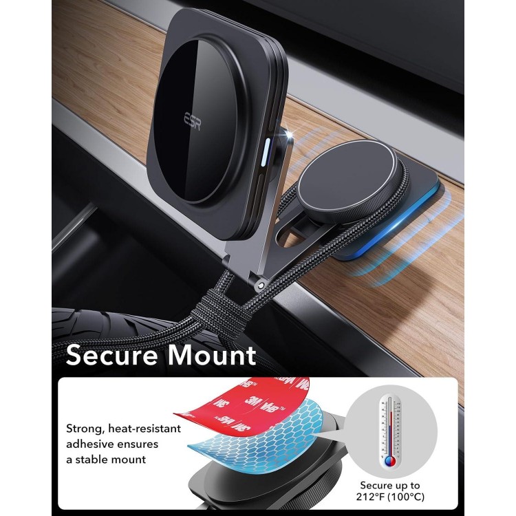 ESR Dashboard Magnetic Wireless Car Charger for Tesla, Compatible with MagSafe Car Mount Charger, for iPhone 15/14/13/12