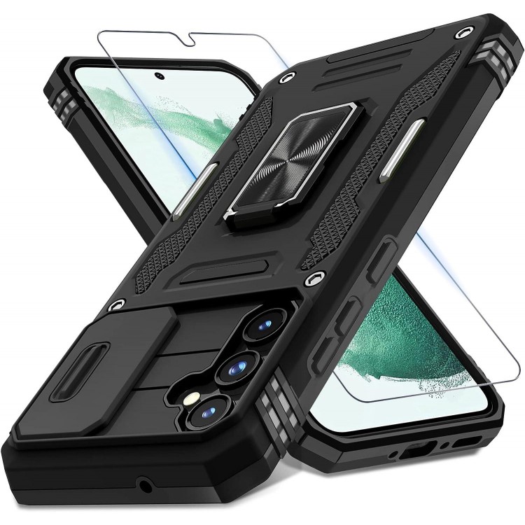  Slide Camera Cover+Screen ProtectorMilitary Grade Shockproof Heavy Duty Protective Cover