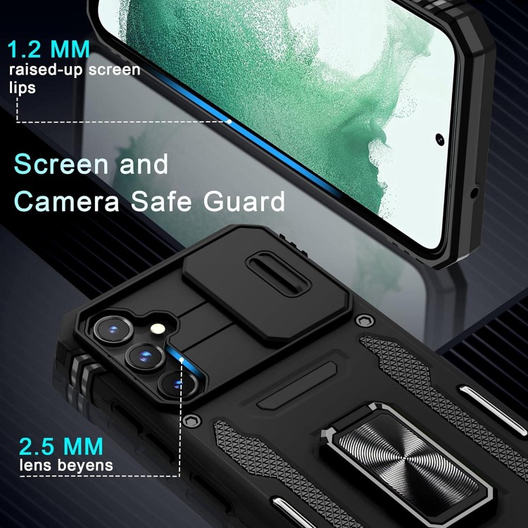  Slide Camera Cover+Screen ProtectorMilitary Grade Shockproof Heavy Duty Protective Cover