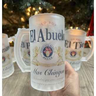 16 oz Frosted Beer Mug,Family Dad God Parent Gift (Abuelo)