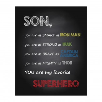 Son My Favorite Superhero - Inspirational Wall Art Print