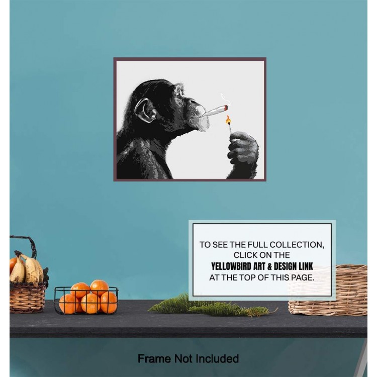 Chimp Smoking Marijuana - Dope Posters Wall Art - Weed Smoking Chimp