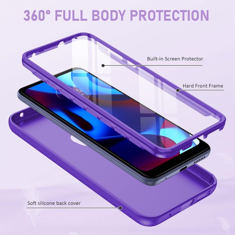 PUJUE for Motorola Moto-G Pure Phone Case: G Play 2023 | G Power 2022 Silicone Matte Case 360 Full Protection