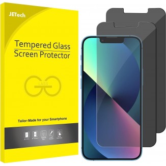 JETech Privacy Screen Protector for iPhone 13/13 Pro 6.1-Inch, Anti Spy Tempered Glass Film, 2-Pack