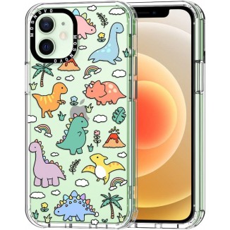 MOSNOVO for iPhone 12 & iPhone 12 Pro Case,Clear Shockproof TPU Protective Bumper Phone Cases Cover with Dinosaur Land Design
