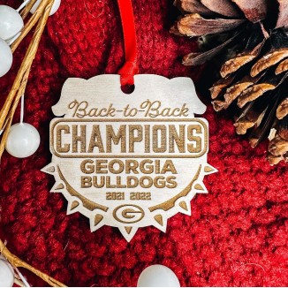 Back-to-Back Champs, Georgia Bulldogs, Bulldogs ornament, UGA Ornament