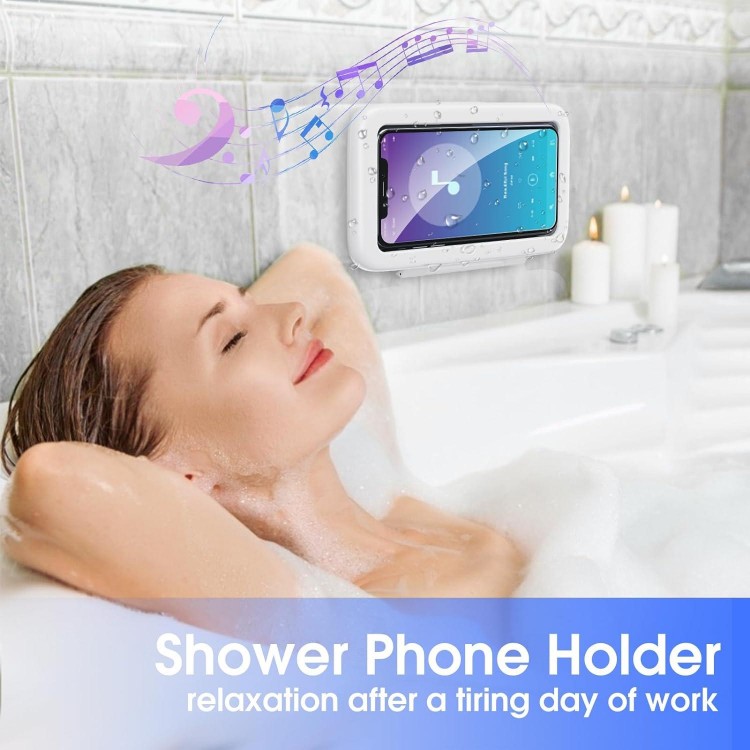 LC-dolida Shower Phone Holder Waterproof 480 Rotation Phone Stand