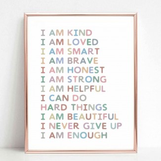 Affirmations Art Print, Gift For Kids, Kid Affirmations Wall Decor