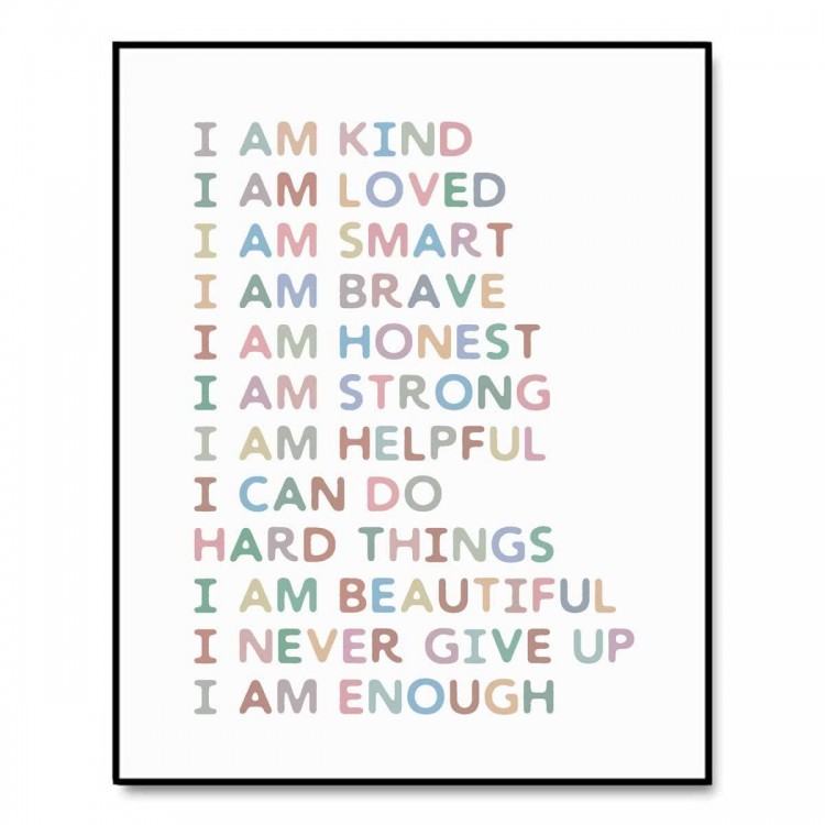 Affirmations Art Print, Gift For Kids, Kid Affirmations Wall Decor