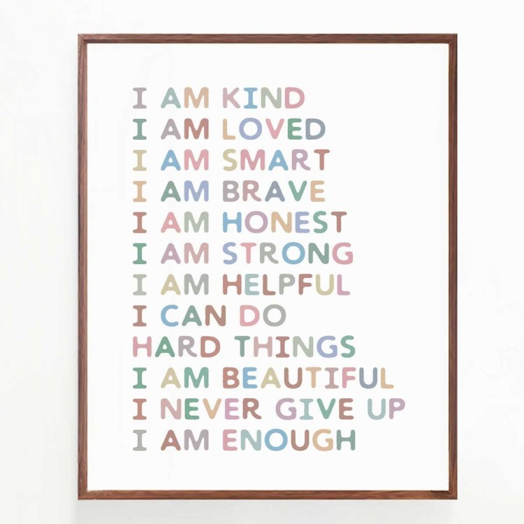 Affirmations Art Print, Gift For Kids, Kid Affirmations Wall Decor