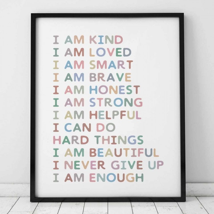 Affirmations Art Print, Gift For Kids, Kid Affirmations Wall Decor