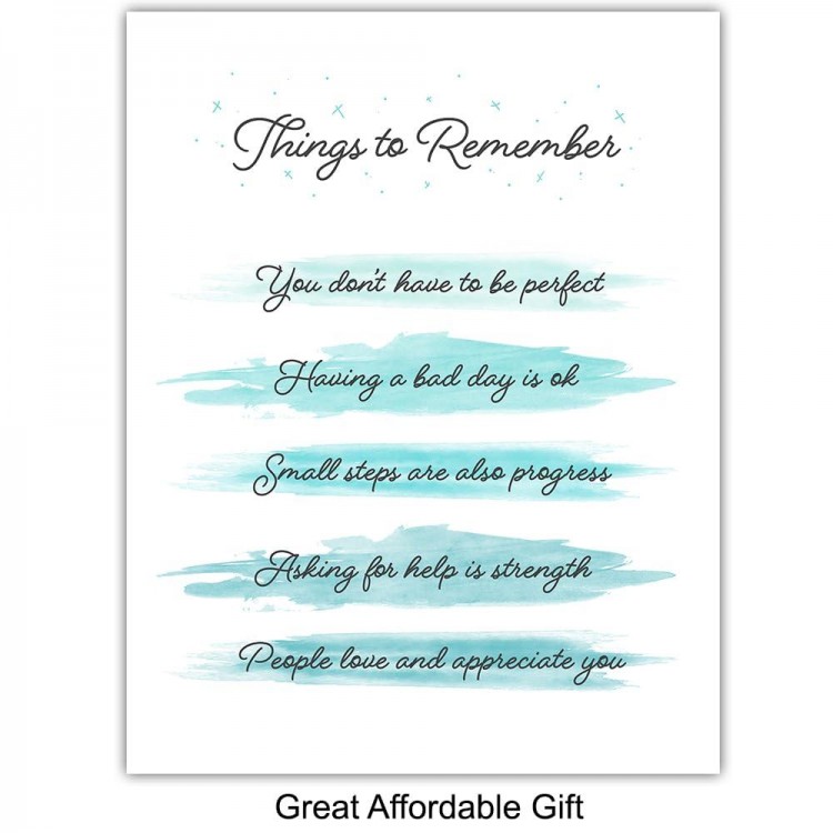 Light Blue Inspiring Positive Affirmations Quotes Wall Decor