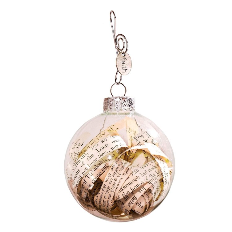 Dorinta Handmade Antique Rescued Bible Glass Globe Christmas Ornaments