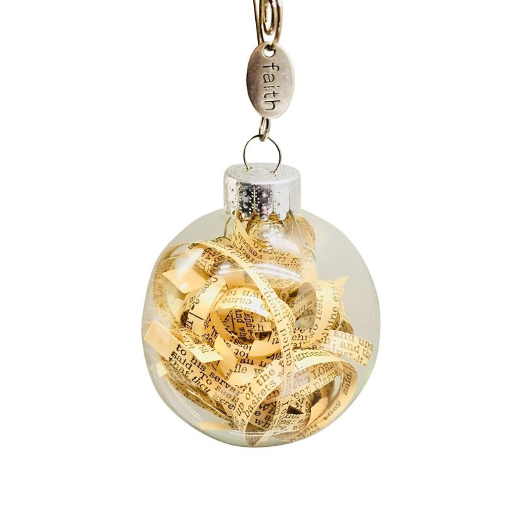 Dorinta Handmade Antique Rescued Bible Glass Globe Christmas Ornaments