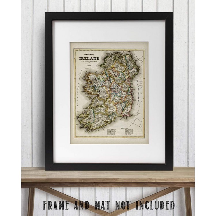 Ireland Map from 1844-11x14 Unframed Art Print Poster