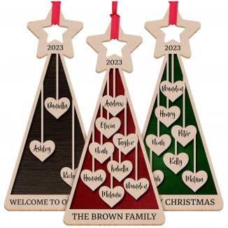 Custom 2023 Christmas Tree Star Wooden Ornament