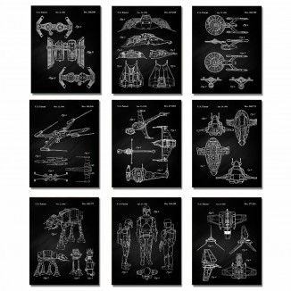Vintage Star Vessels Patent Prints - Unframed Wall Art Poster Gifts