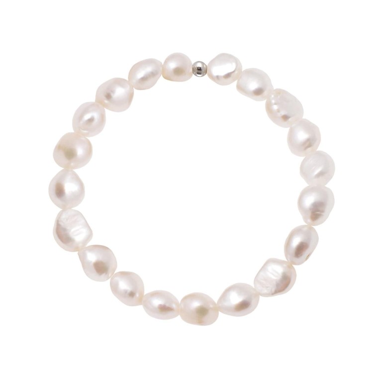 8-9 MM Cultured Freshwater Baroque Pearl Stretch Bracelet 7 Inch