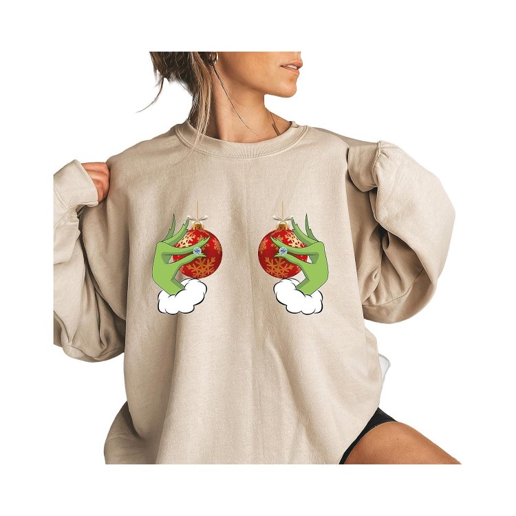 Christmas Boobies Sweatshirt, Funny Christmas Sweatshirt