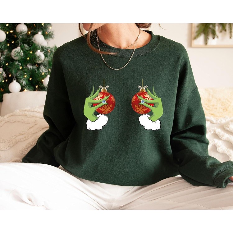 Christmas Boobies Sweatshirt, Funny Christmas Sweatshirt