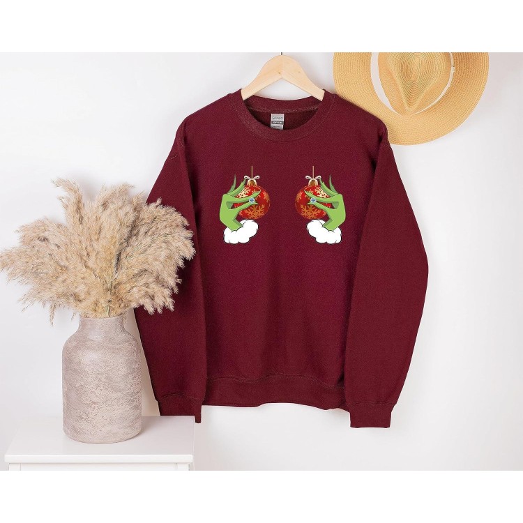 Christmas Boobies Sweatshirt, Funny Christmas Sweatshirt