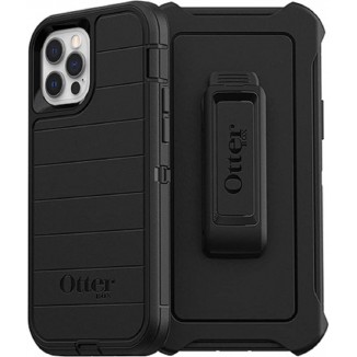 OtterBox iPhone 12 & iPhone 12 Pro Defender Series Case - BLACK, rugged & durable, with port protection