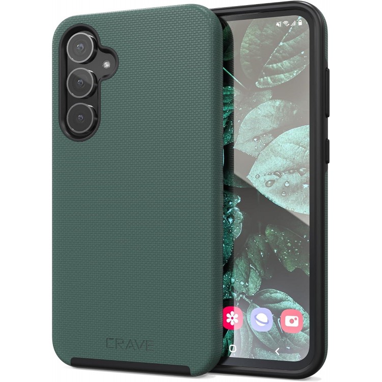 Crave Dual Guard Case for Galaxy S23 FE - Shockproof Dual Layer Protection in Forest Green