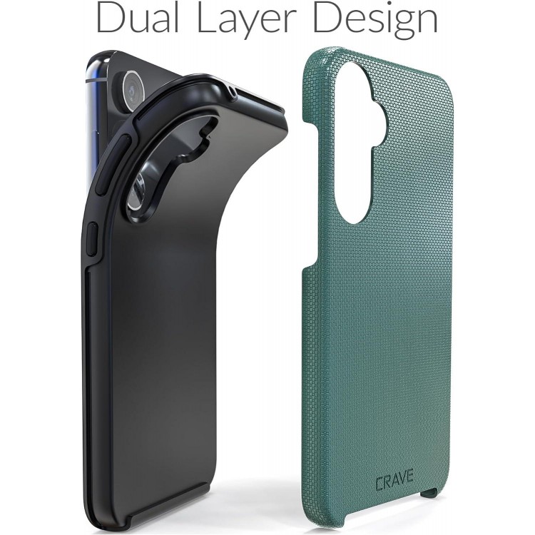 Crave Dual Guard Case for Galaxy S23 FE - Shockproof Dual Layer Protection in Forest Green