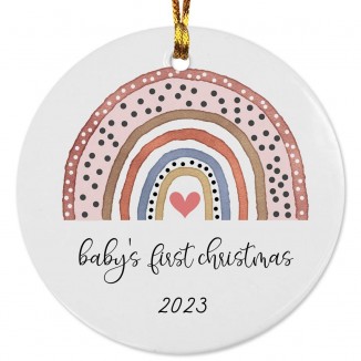 Baby's First Christmas Ornament Ornament Boho Rainbow Ornament