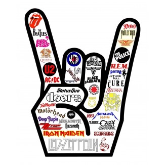 Iconic Rock Bands Logo Print - Vintage Rock Music Band Wall Art Decor