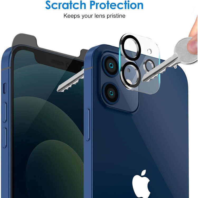 JETech Privacy Screen Protector for iPhone 12 6.1-Inch with Camera Lens Protector, Anti Spy Tempered Glass Film, 2-Pack Each