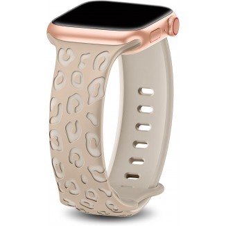 Upgraded Leopard Engraved Band Compatible with Apple Watch Band