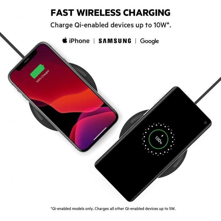 Belkin Wireless Charger - Qi-Certified 10W Max Fast Charging Pad