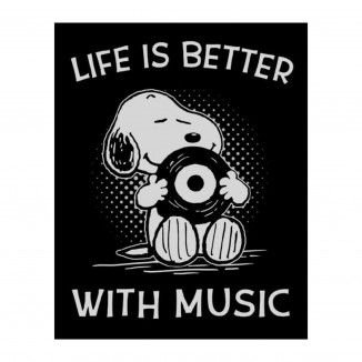 Life Is Better With Music - Snoopy Quotes Wall Art Print