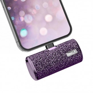 iWALK Small Portable Charger Power Bank 4500mAh Ultra-Compact Sparkly Battery Pack Compatible