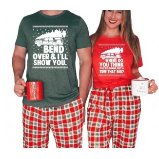 Bend Over and I'll Show You Christmas Couple Matching T-Shirt