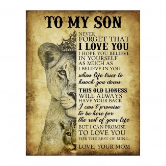 To My Son Never Forget That I Love You - Motivational Wall Art Print