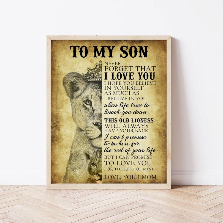 To My Son Never Forget That I Love You - Motivational Wall Art Print