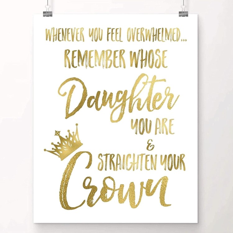 Bedroom Decor for Teen Girls-8x10 UNFRAMED Gold Foil Poster